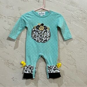 Marie Nicole Infant Girl Animal Leopard Print Pumpkin Romper Piece size 3-6M